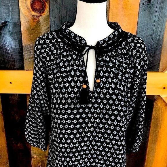 ROXY peasant style dress with mixed pattern hem - Picture 5 of 10